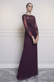 Burgundy Laurel Gown