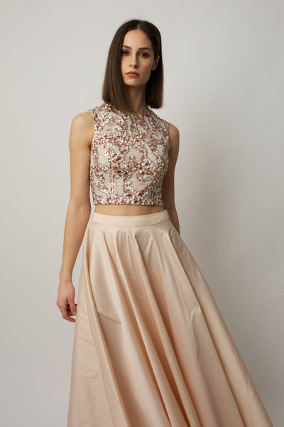 Blush Beaded Crop Top