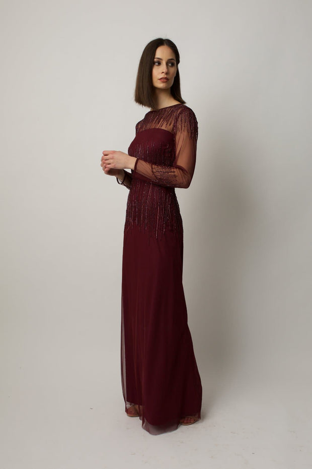 Burgundy Laurel Gown