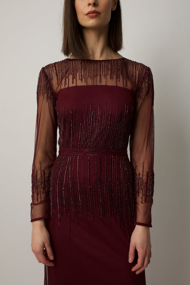 Burgundy Laurel Gown