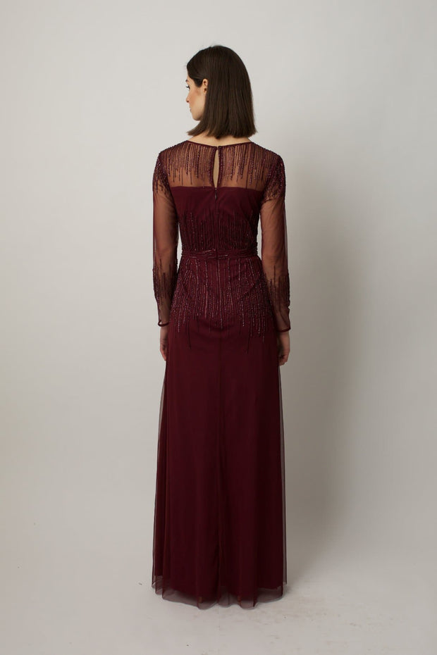 Burgundy Laurel Gown