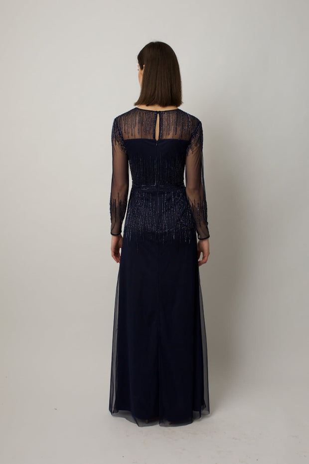 Navy Laurel Gown