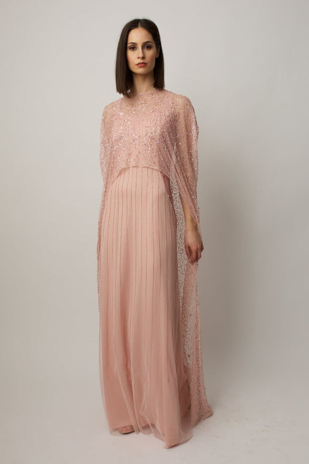 Blush Melony Cape Gown